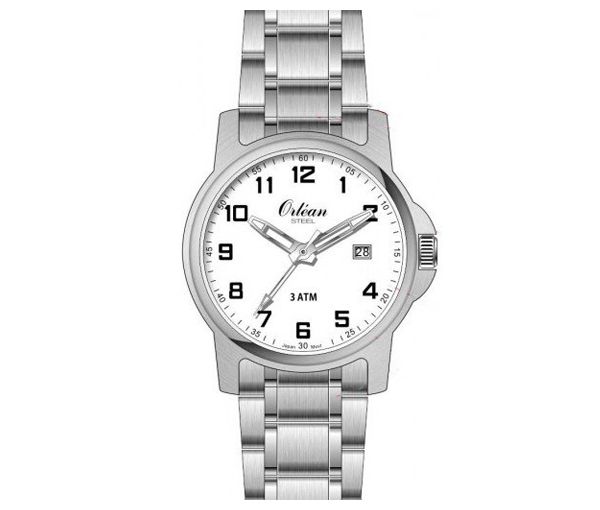 MONTRE ORLEAN ACIER FOND BLANC - BA ME3166 - ORLEAN