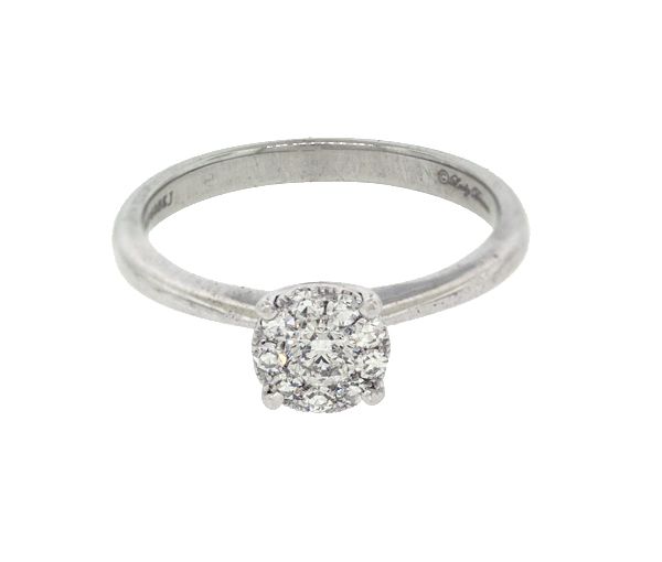 BAGUE EN OR 18K BLANC SERTIE DE DIAMANTS - BK DDR01277 - BIJOUX D'IMPORTATION
