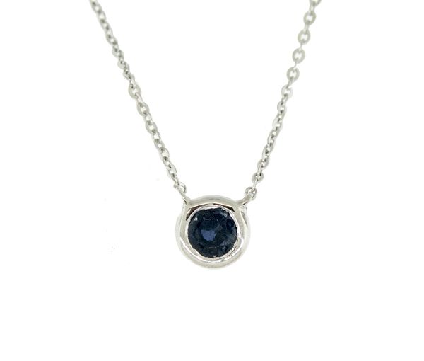 COLLIER 10K BLANC 0,32 CT SAPHIR 18'' - BR 080410BZ25BS - FAIT AU CANADA