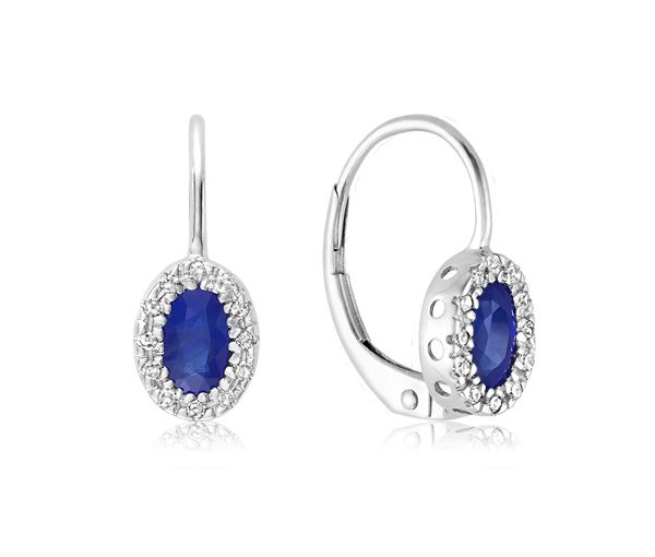 BOUCLES EN OR 10K BLANC SERTIES DE DIAMANTS ET DE PIERRES DE NAISSANCES VARIÉES - BR 13041001BS - Bijoux d'importation