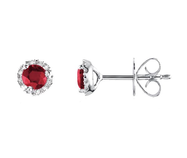 BOUCLE 10K 0,07CT DIAMANT 0,62CT RUBIS - BR 1304MCI RU - FAIT AU CANADA