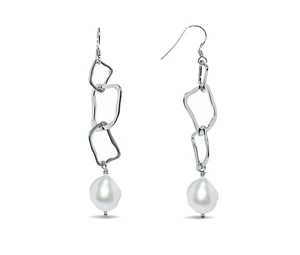 BOUCLES PEND. ARG. P.EAU D. 10-11MM - CG EF56230 - PERLE D'IMPORTATION