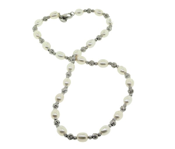 COLLIER ARG P.EAU DOUCE 7.5MM 18'' - CG NF56980W18 - PERLE D'IMPORTATION