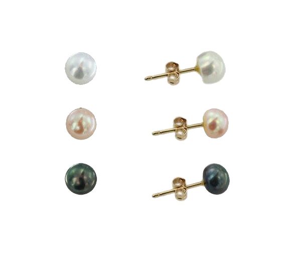 3X BOUCLES 14K P.E.DOUCE TEINTÉES 5.5MM - CG UF458WNB - PERLE D'IMPORTATION
