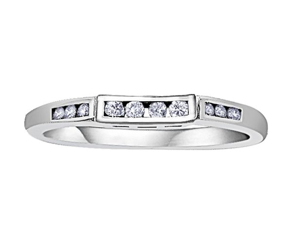 JONC EN OR 14K BLANC SERTI DE DIAMANTS - CR 2809WD25 - BIJOUX CANADIEN