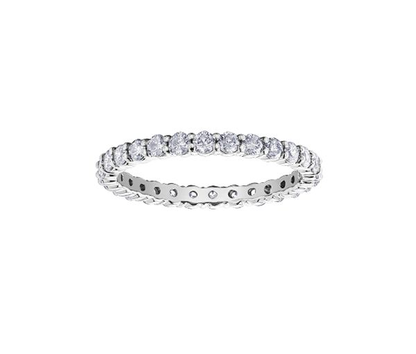 JONC ÉTERNITÉ EN OR 10K BLANC SERTI DE DIAMANTS - CR 50G03W100 - BIJOUX CANADIEN