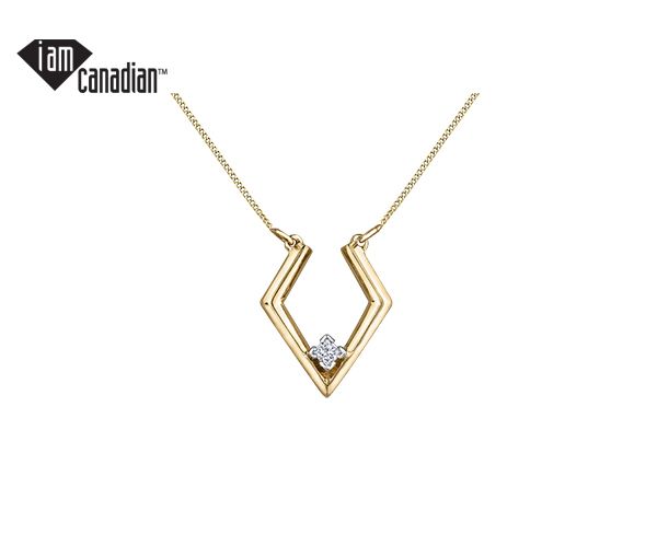 PENDENTIF EN OR 10K SERTI D'UN DIAMANT CANADIEN - CR AM465Y05 - DIAMANT CANADIEN