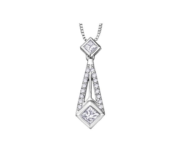 PENDENTIF EN OR BLANC SERTI DE DIAMANTS - CR DD2389 - BIJOUX CANADIEN
