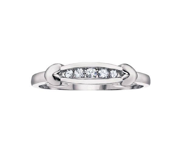 BAGUE EN OR 10K BLANC SERTIE DE DIAMANTS - CR DD2587 - BIJOUX CANADIEN