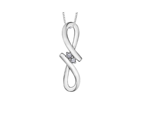 PENDENTIF INFINI EN ARGENT SERTI DE DIAMANTS - CR DD7306 - BIJOUX CANADIEN