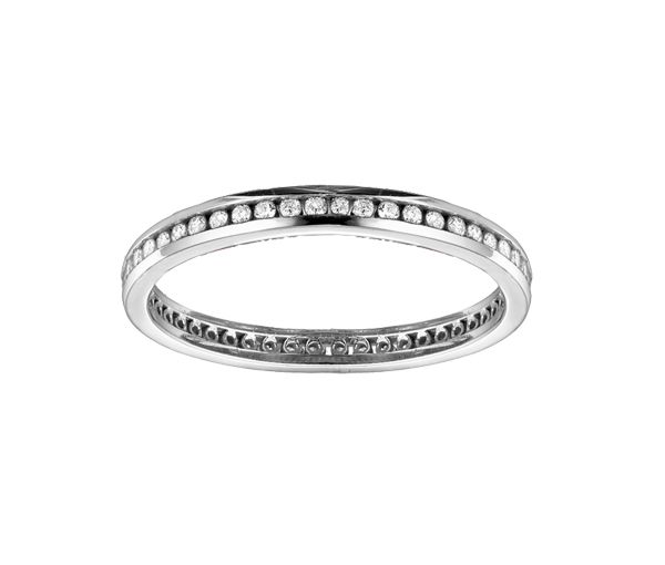 JONC ÉTERNITÉ EN OR 14K BLANC SERTI DE DIAMANTS - CR DX179W256 - BIJOUX CANADIEN