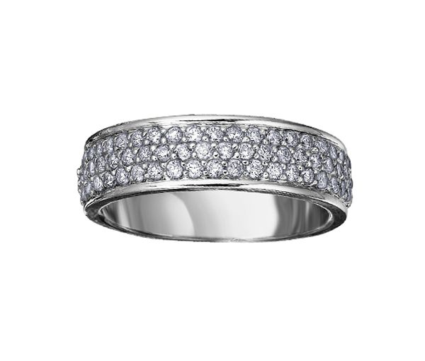 JONC ÉTERNITÉ EN OR 14K BLANC SERTI DE DIAMANTS - CR DX460W50 - BIJOUX CANADIEN