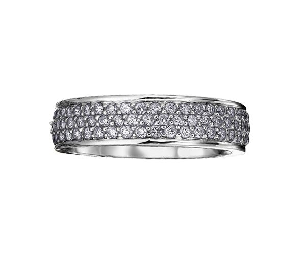 JONC ÉTERNITÉ EN OR 14K BLANC SERTI DE DIAMANTS - CR DX460W75 - BIJOUX CANADIEN