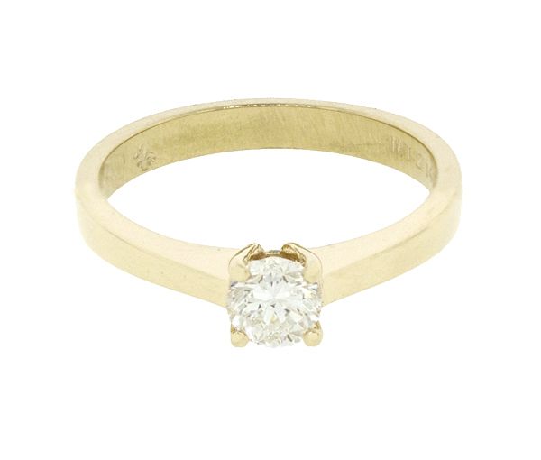 BAGUE EN OR 14K SERTIE D'UN DIAMANT - MK 2492LY406.5 - FAIT AU CANADA