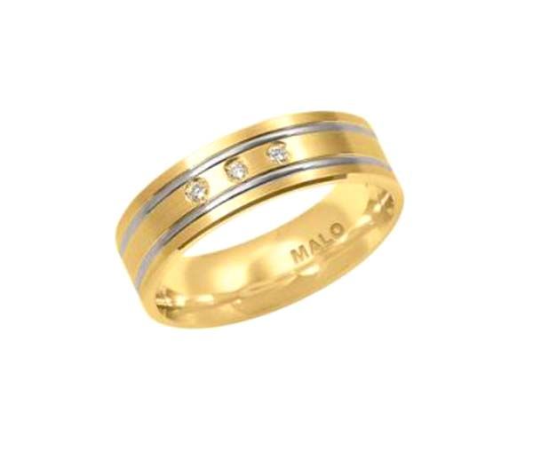 JONC POUR HOMME EN OR 2 TONS SERTI DE DIAMANTS CONFORT FIT - ML JMD136/7G - MALO 