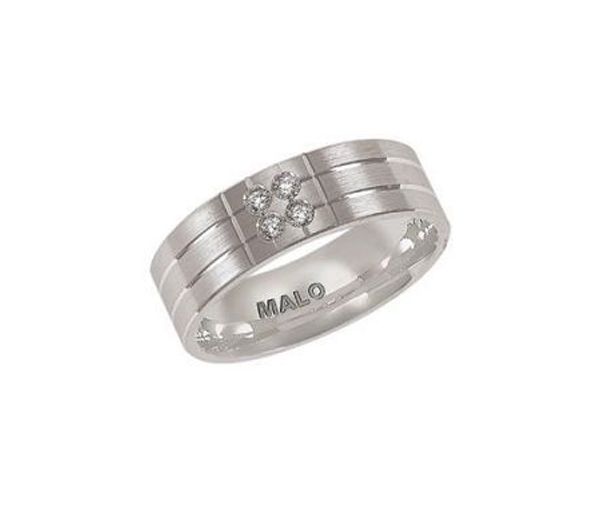 JONC EN OR BLANC SERTI DE DIAMANTS - ML JMD763/7W - MALO 