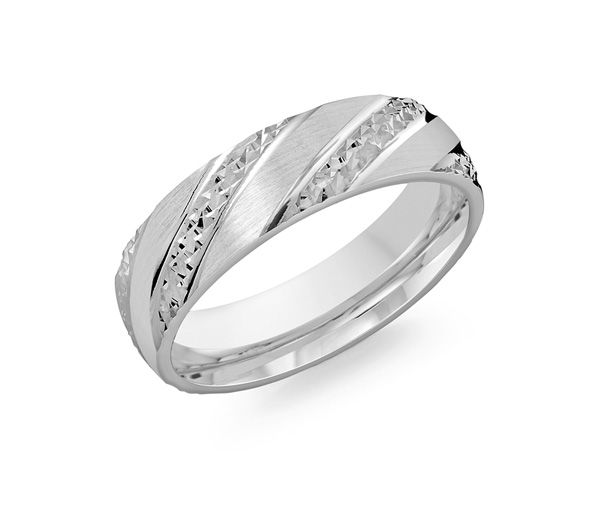JONC HOMME EN OR 10K BLANC 6MM DE LARGEUR - ML LUX1100 6W - MALO 