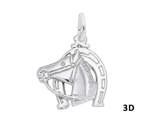 PENDENTIF 14K BLANC FER À CHEVAL - NU 0173 14W - NUCO/REMBRANDT 