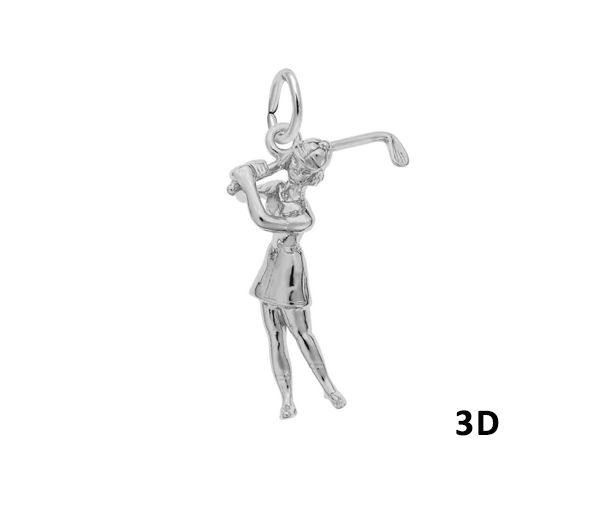 PENDENTIF ARGENT GOLFEUSE - NU 0233 ARG - NUCO/REMBRANDT 