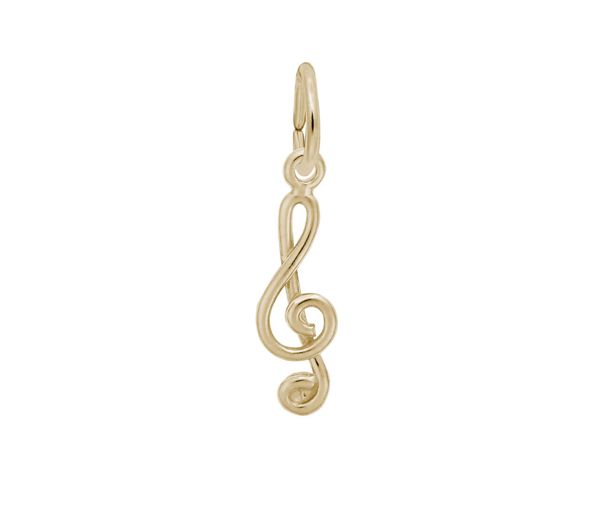 PENDENTIF ARGENT/PVD OR CLEF SOL - NU 0291 PL - NUCO/REMBRANDT 