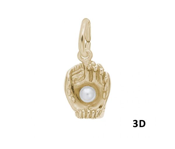 PENDENTIF 10K GANT BASEBALL PERLE - NU 0435 - NUCO/REMBRANDT 