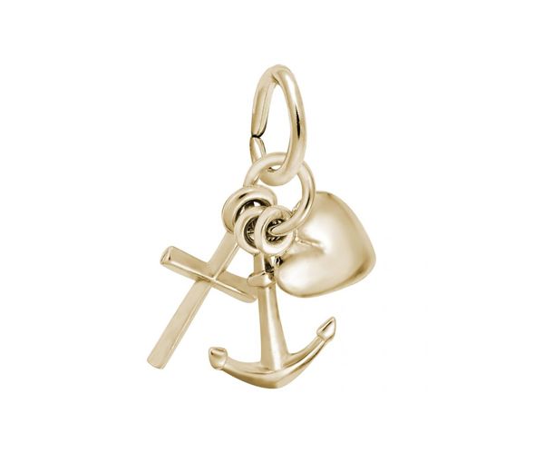 PENDENTIF 10K FOI,ESPOIR,CHARITÉ - NU 0908 - NUCO/REMBRANDT 