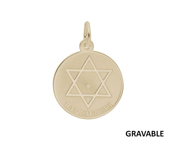 PENDENTIF 10K BAT MITHZVAH 18.7X18.7MM - NU 3776 - NUCO/REMBRANDT 
