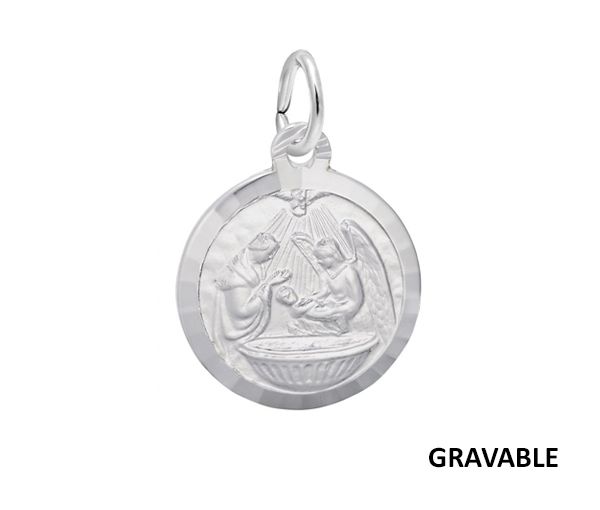 PENDENTIF ARGENT DISQUE BAPTÊME - NU 7776 ARG - NUCO/REMBRANDT 