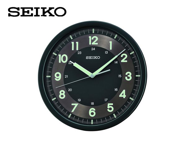HORLOGE MURALE SEIKO NOIR LUMIBRITE - OD QXA628K - SEIKO