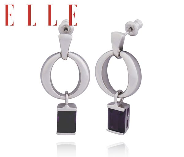 BOUCLES PEND. ARG. ZC. VIOLET - PJ 62LA3A1300 - ELLE