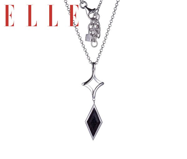 COLLIER ELLE ARGENT STELLAR PIERRE BLEU - PJ R0LB9QAC44 - ELLE