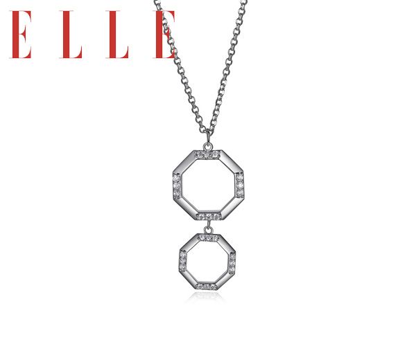 COLLIER ARGENT OCTOGONE CZ - PJ R0LBB80046 - ELLE