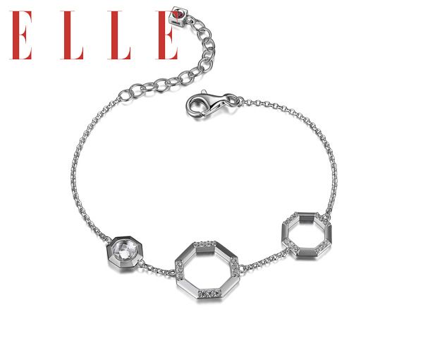 BRACELET ARGENT OCTOGONE CZ - PJ R1LAE3CF4R - ELLE