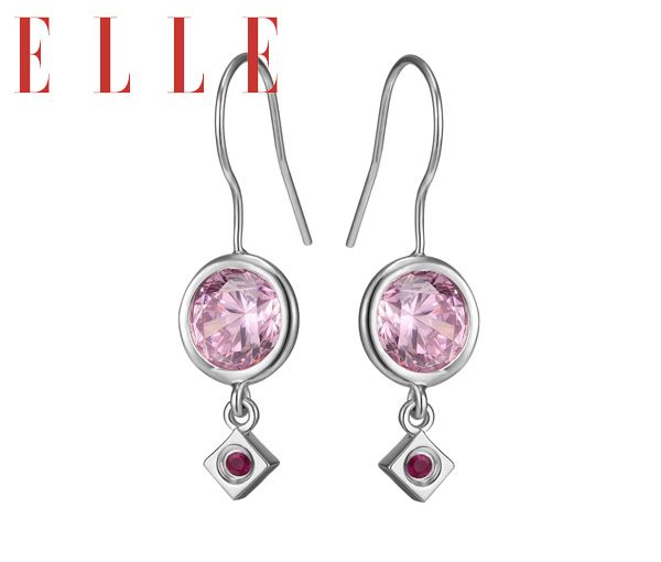 BOUCLES ELLE ARG CZ ROSE CROCHET - PJ R2LBG4060Y - ELLE