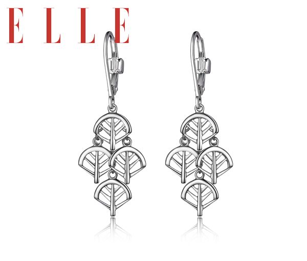 BOUCLES ARGENT "BLOOM" FEUILLES - PJ R2LCAMA003 - ELLE