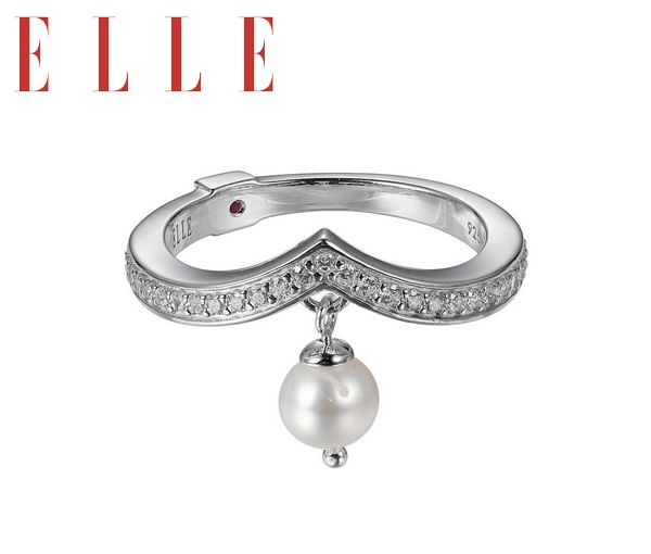 BAGUE ELLE ARGENT CZ PERLE MAJESTIC GR:7 - PJ R4LA7Y45AC - ELLE