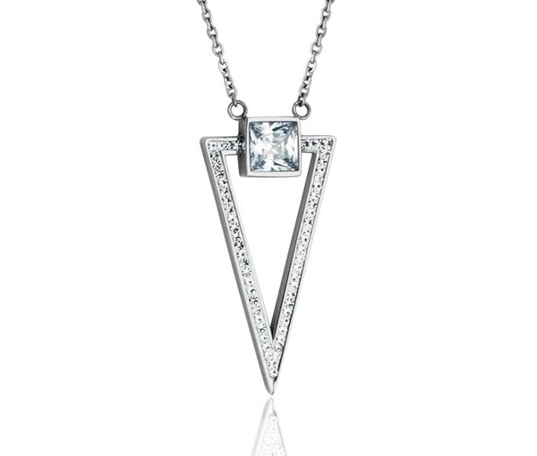 COLLIER ACIER TRIANGLE CZ 18+2 - PJ T0X9520118 - STEELX