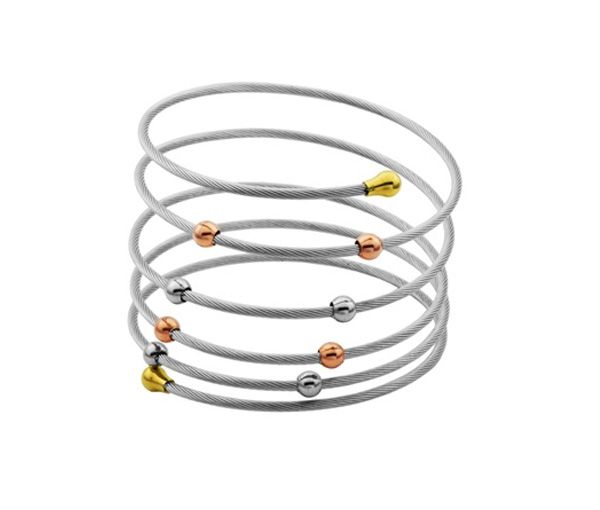 BRACELET SPIRAL ACIER/PVD OR+ROSE 37.5MM - PJ T1X8390137 - STEELX