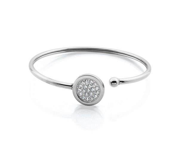 BRACELET BANGLE CERCLE PAVÉ CZ 6.5 - PJ T1XA110165 - STEELX