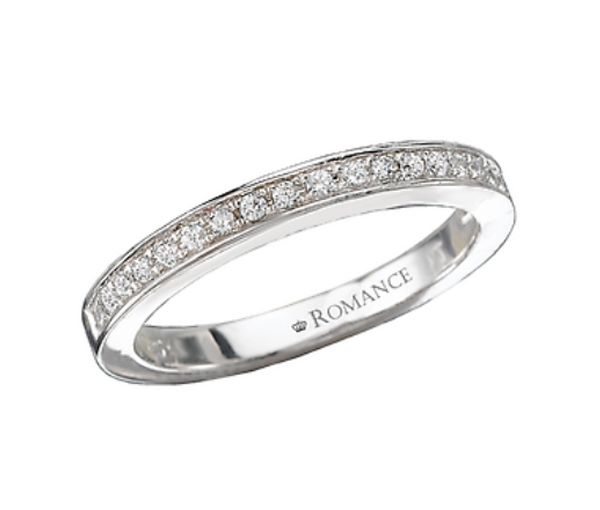 JONC EN OR 14K BLANC SERTI DE DIAMANTS - R 118202W6 - BIJOUTERIE SUISSE INC.