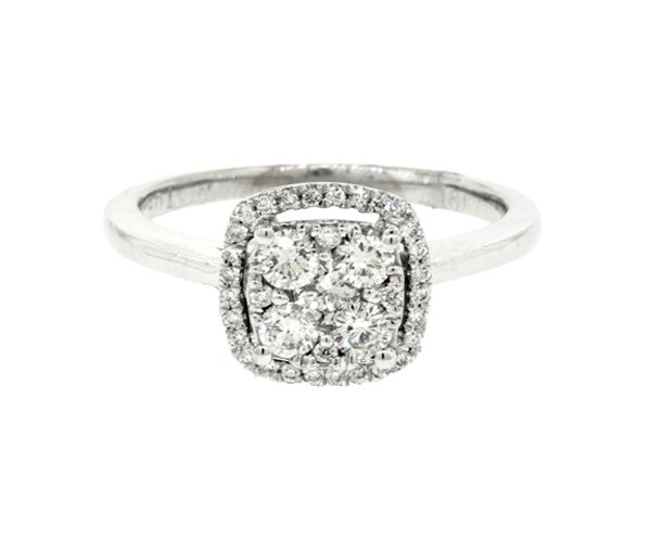 BAGUE EN OR 18K BLANC SERTIE DE DIAMANTS - S LR0827 - BIJOUX D'IMPORTATION