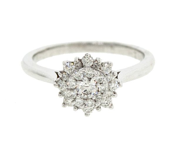 BAGUE DAME 14K BL. 26=0,30 DIAMANT SI1 - S LR0860W5.5 - BIJOUX D'IMPORTATION
