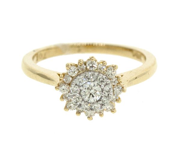 BAGUE EN OR 14K SERTIE DE DIAMANTS - S LR0860Y - BIJOUX D'IMPORTATION