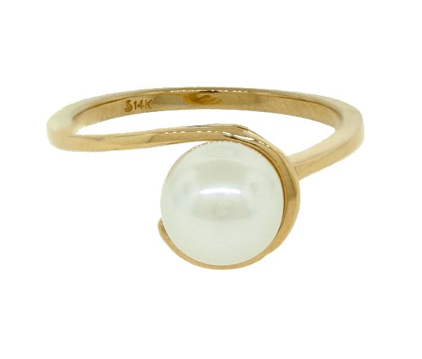 BAGUE 14K PERLE CULTURE 7.5MM AAA - ST 608414Y - BIJOUX IMPORTATION