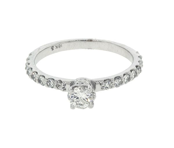 BAGUE EN OR 18K BLANC SERTIE DE DIAMANTS - ST SH4476 - BIJOUX IMPORTATION