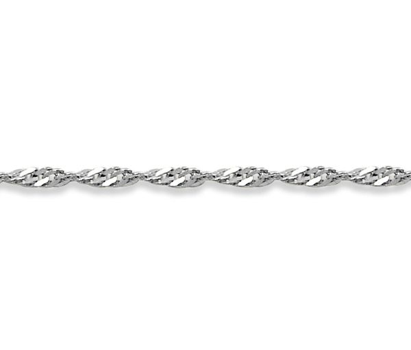 CHAINE SINGAPOUR 10K BLANC 18'' 0.90MM - SY 2046W18 - BIJOUX D'IMPORTATION