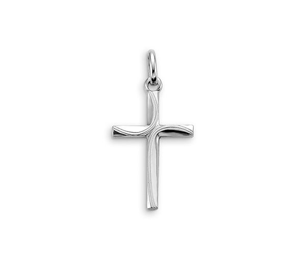PENDENTIF CROIX EN OR BLANC - SY 3116 - BIJOUX D'IMPORTATION