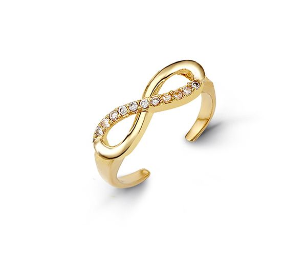 BAGUE D'ORTEIL INFINI EN OR SERTIE DE CUBIQUES ZIRCONIAS - SY 7011 - BIJOUX D'IMPORTATION
