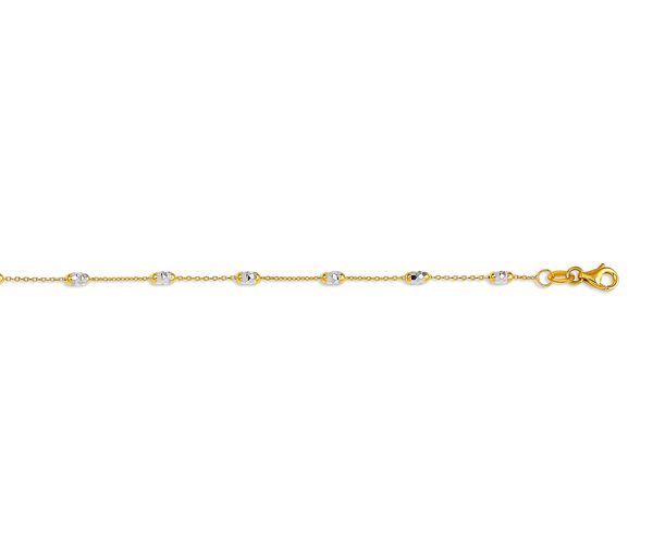 CHAINE CHEVILLE 2T DECO 10K 10'' 2.55MM - SY 7061A - BIJOUX D'IMPORTATION