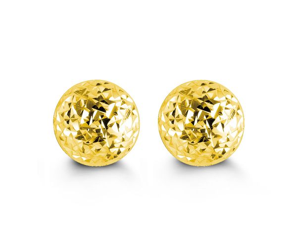 BOUCLES FIXES EN OR 10K TAILLE DIAMANT - SY 9011Y 7MM - BIJOUX D'IMPORTATION